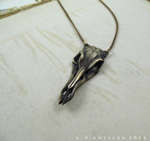 Deer Skull -- Necklace / Pendant In Bronze or Silver | Hibernacula