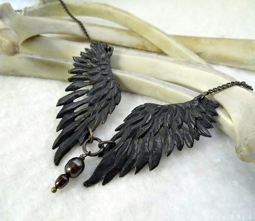 Thieving Magpie -- Necklace in Bronze or Silver | Hibernacula