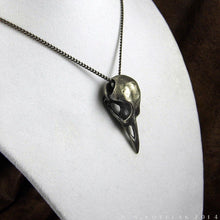 Load image into Gallery viewer, Corvid Skull  -- Pendant in Bronze or Silver | Hibernacula
