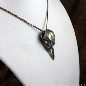 Corvid Skull  -- Pendant in Bronze or Silver | Hibernacula