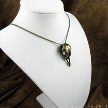 Load image into Gallery viewer, Corvid Skull  -- Pendant in Bronze or Silver | Hibernacula
