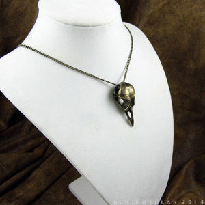 Corvid Skull  -- Pendant in Bronze or Silver | Hibernacula