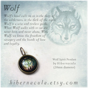 Wolf Spirit -- Brass Animal Totem Pendant | Hibernacula