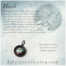 Load image into Gallery viewer, Hawk Spirit -- Brass Animal Totem Pendant | Hibernacula
