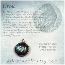 Load image into Gallery viewer, Crow / Raven Spirit -- Brass Animal Totem Pendant | Hibernacula
