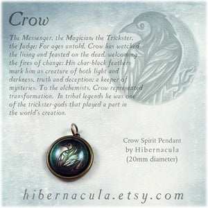 Crow / Raven Spirit -- Brass Animal Totem Pendant | Hibernacula