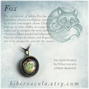Fox Spirit -- Brass Animal Totem Pendant | Hibernacula