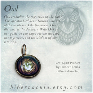 Owl Spirit -- Brass Animal Totem Pendant | Hibernacula
