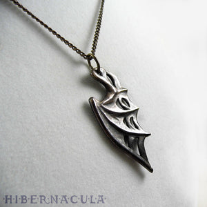 Nocturne Wing -- Dragon / Demon / Bat Wing Pendant in Bronze or Silver | Hibernacula