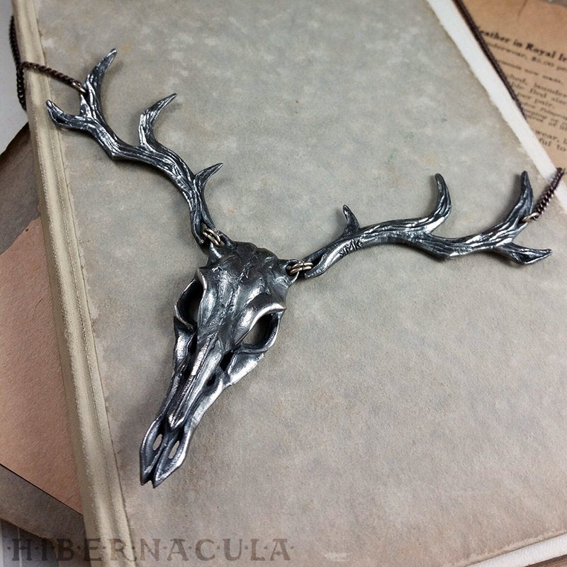 The Wild Hunt -- Stag Antler Necklace in Bronze | Hibernacula