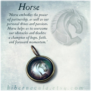 Horse Spirit -- Brass Animal Totem Pendant | Hibernacula