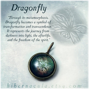 Dragonfly Spirit -- Brass Animal Totem Pendant | Hibernacula
