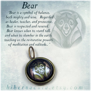 Bear Spirit -- Brass Animal Totem Pendant | Hibernacula