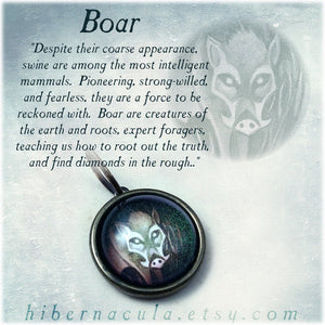 Boar Spirit -- Brass Animal Totem Pendant | Hibernacula
