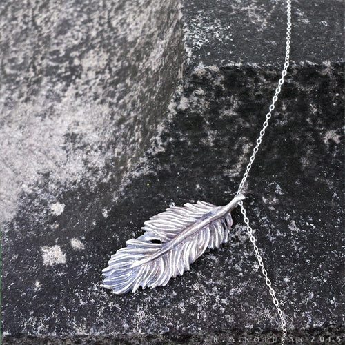 Owl Feather -- Pendant in Bronze or Silver | Hibernacula