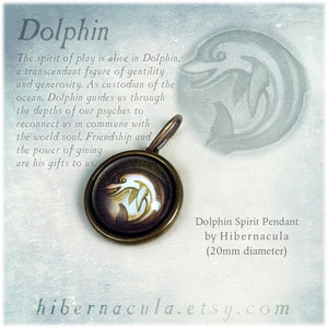 Dolphin Spirit -- Brass Animal Totem Pendant | Hibernacula
