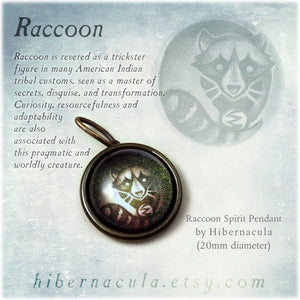 Raccoon Spirit -- Brass Animal Totem Pendant | Hibernacula