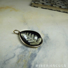Загрузить изображение в средство просмотра галереи, Fern Drop -- Preserved Fern Pendant in Brass | Hibernacula
