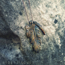 Load image into Gallery viewer, Wind Rider - Bronze Feather &amp; Baroque Pearl Necklace | Hibernacula
