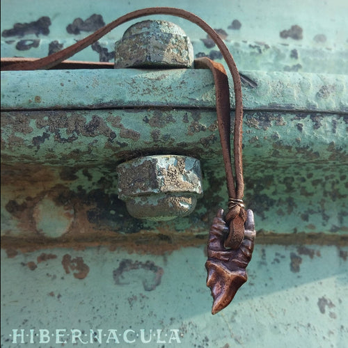 Wolf Fang Talisman -- Tooth Pendant in Bronze or Silver | Hibernacula