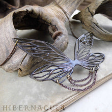 Load image into Gallery viewer, Gossamer -- Faery Wing Necklace in Bronze or Silver | Hibernacula
