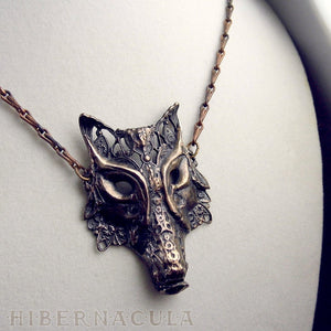 Howl -- Wolf / Fox / Coyote Mask, in Bronze or Silver | Hibernacula