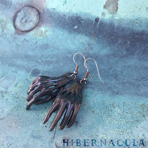 Phantom Hands -- Earrings in Bronze or Silver | Hibernacula