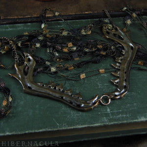 Predator Collar -- Jawbone Necklace in White Brass or Bronze | Hibernacula